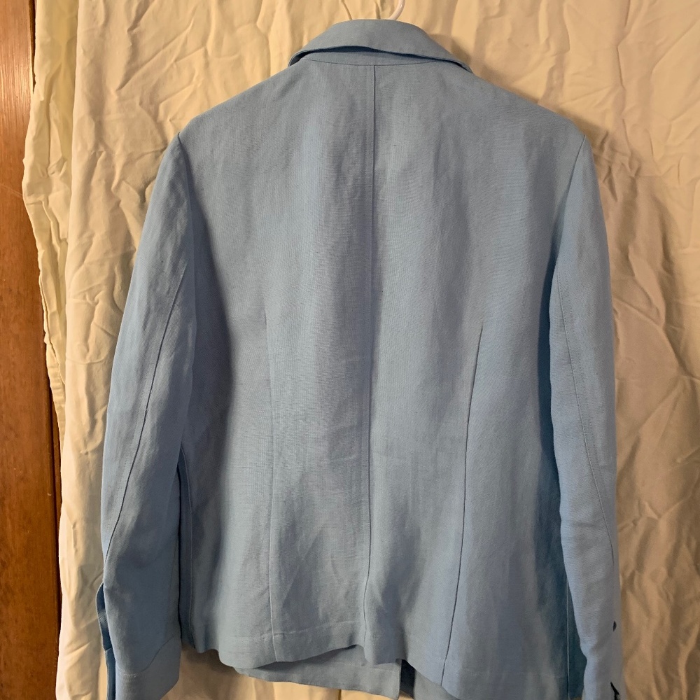 Talbots linen blue blazer - Picture 2 of 3